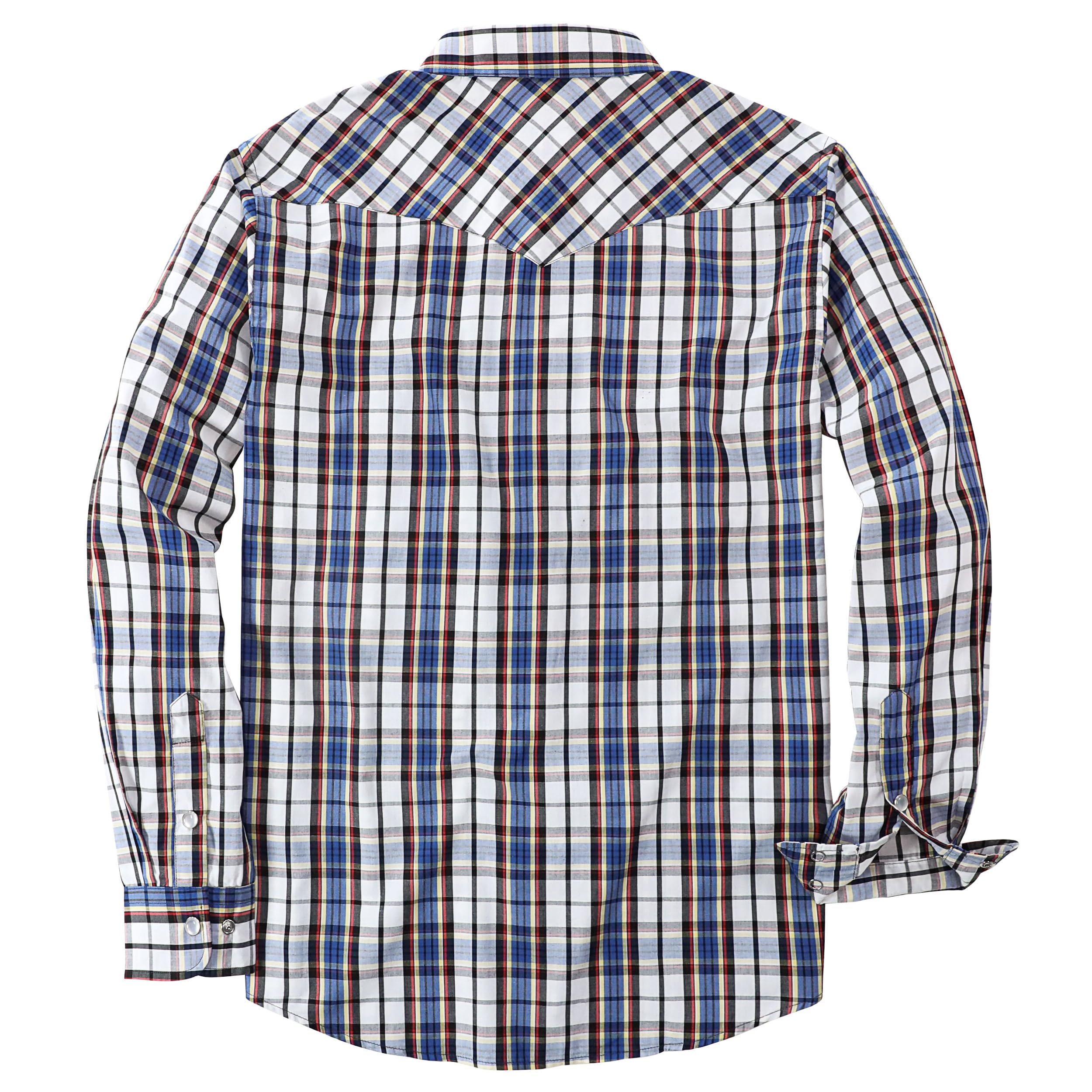 Dubinik® Camicia Uomo Quadri Bottoni Vintage Casual Camicia con Bottoni Automatici Western Camicia Cowboy Uomo Regular Fit