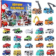 Juegoal Cars Advent Calendar 2025 for Kids, Stocking Stuffer Toy Cars with 24 Different Pull Back Vehicles Including Construction Vehicles, Race Cars, Perfect for Boys and girls