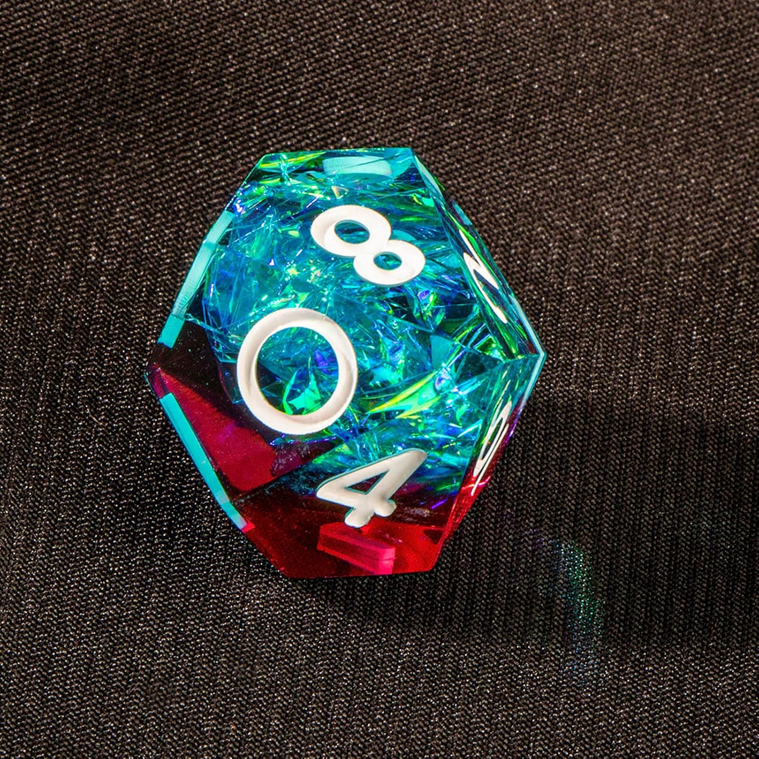 Resin DND Dice Set DD, RUNFNG RPG Role Playing Gaming Sharp Edges Polyhedral , 7 Pcs Translucent D and for Dungeons Dragons with Gift Box D20 D12 D10 D8 D6 D4 DD Red - Black