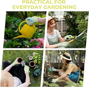 HANDLANDY 4 Pairs Womens Gardening Gloves, Garden Gloves for Women