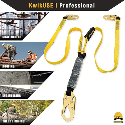 Miniatura 5 de KwikSafety – Familia rattler, incluye 2 paquetes, 4 paquetes, combo, kit | Cordón de seguridad de una sola pierna con amortiguador interno, anclaje