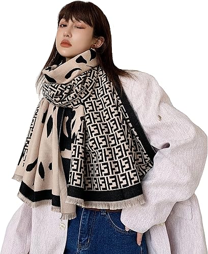 iCuviy Bufanda grande de moda para invierno, chales y envolturas para mujer, extra suave, sensación de cachemira, bufandas frías para mujer