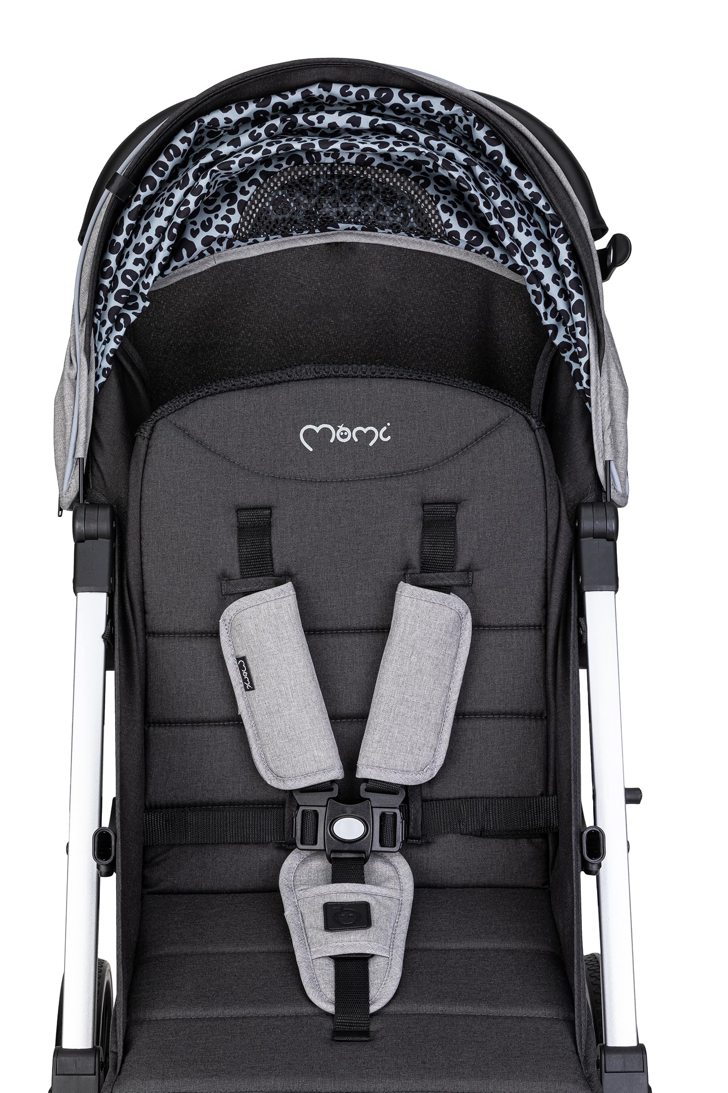 MoMi ESTELLE LIGHT PLUS Poussette à partir de 6 mois (jusqu'à 22 kg), poussette pliante avec harnais de sécurité 5 points, panier de courses avec fonction de dépliage, poignée télescopique de traction