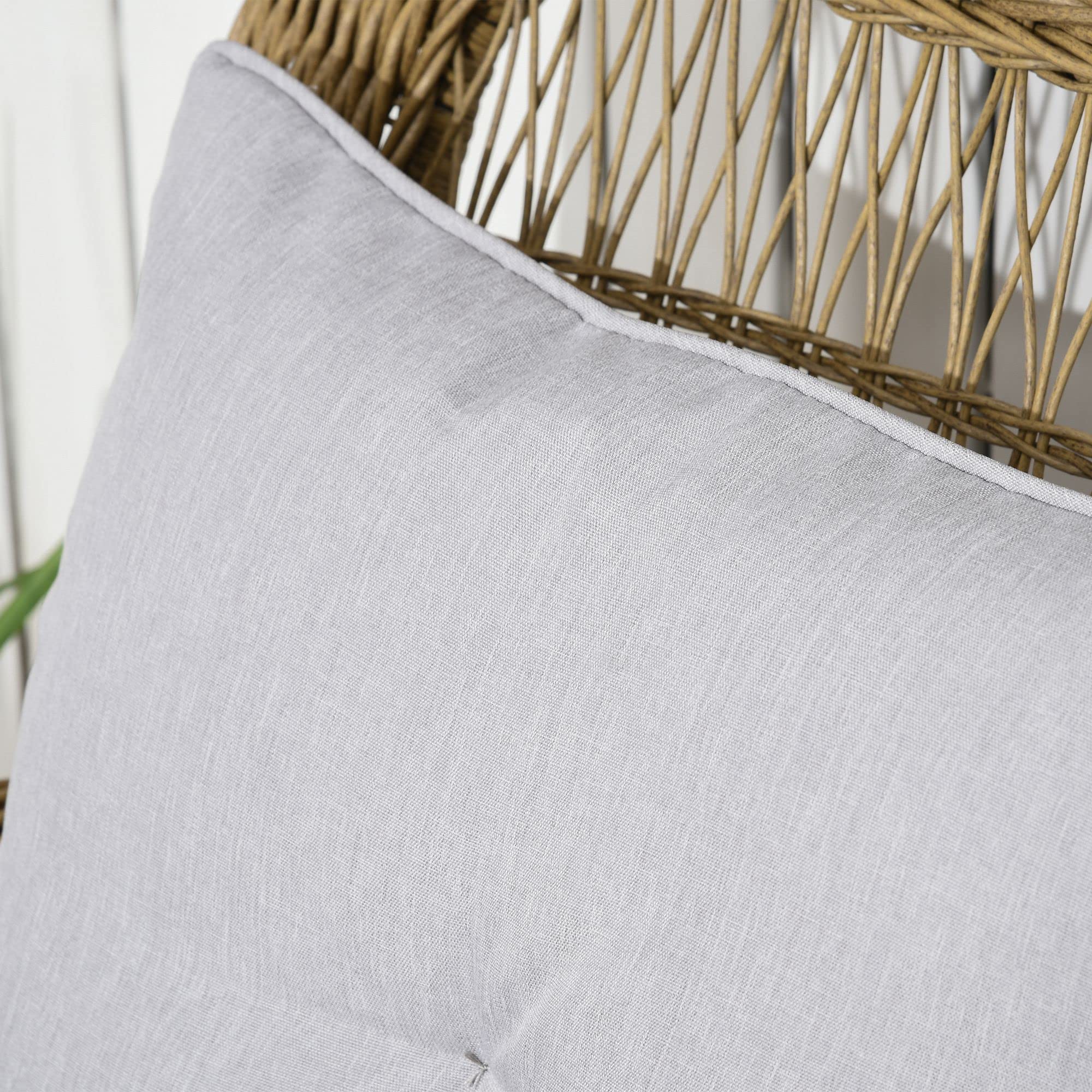 Outsunny Rattan Schaukelstuhl, Schaukelsessel mit Kissen, Gartenstuhl mit Waschbaren Polsterbezüge, Loungemöbel für Hinterhof, Garten, Terrassen, Gelb, 69 x 92 x 100 cm