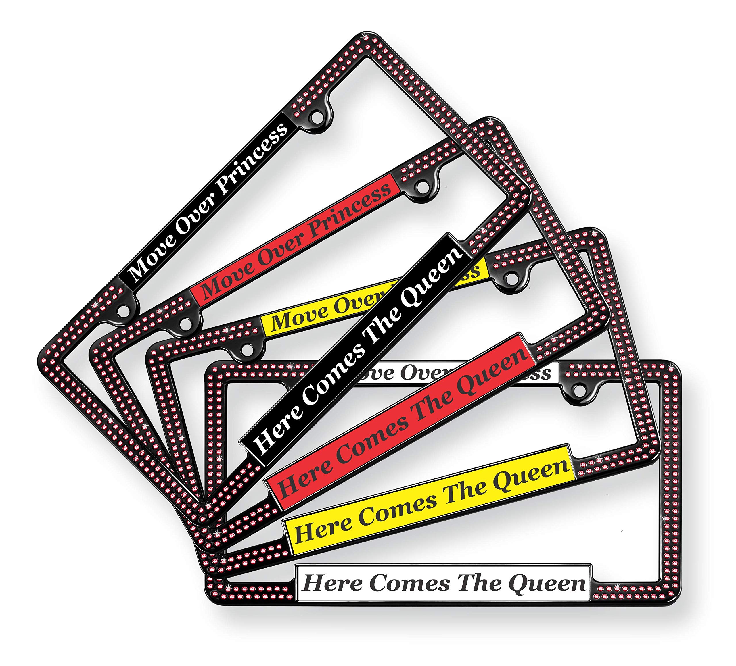 Crystals - Custom Personalized Black Metal Car License Plate Frame with Pink Cr - Picture 44 of 132