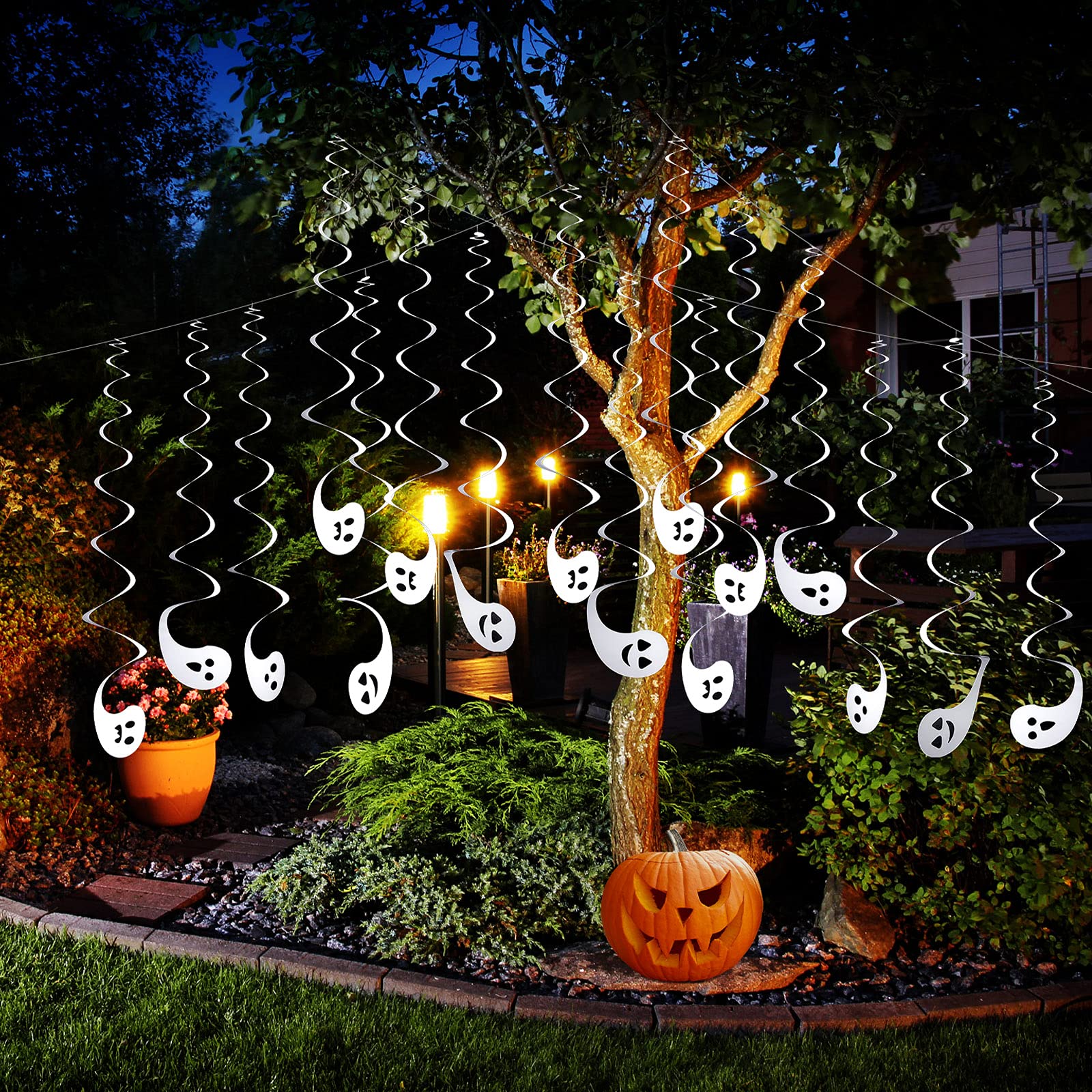 Decoración Espiral Halloween: 12 Piezas Con Motivos De Murciélago, Calabaza, Bruja... Para Colgar Del Techo