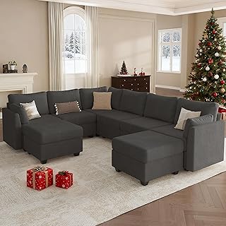 Modular Sectional Sofa Couches, Large Convertible Modular Couches With S...
