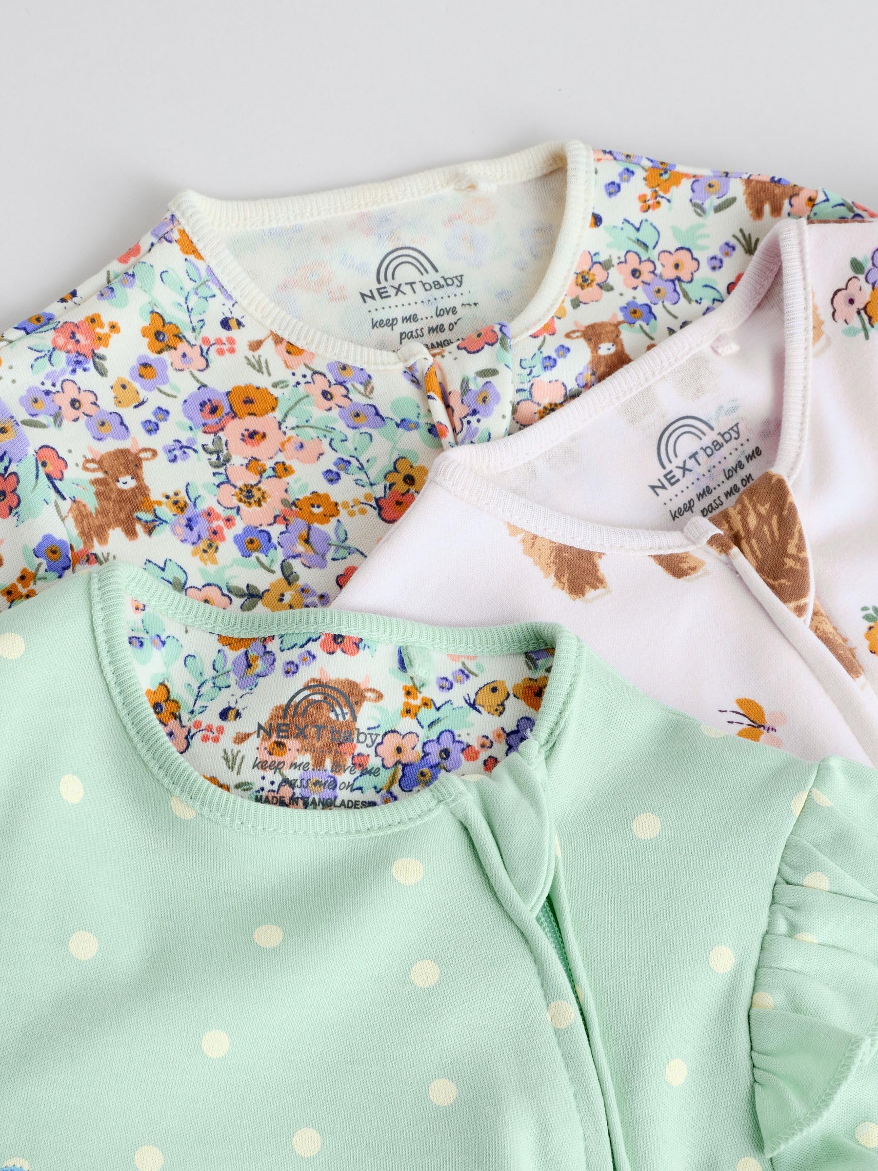 NEXT Bébé Fille Dors-Bien à Zip Double Sens bébé, Lot de 3