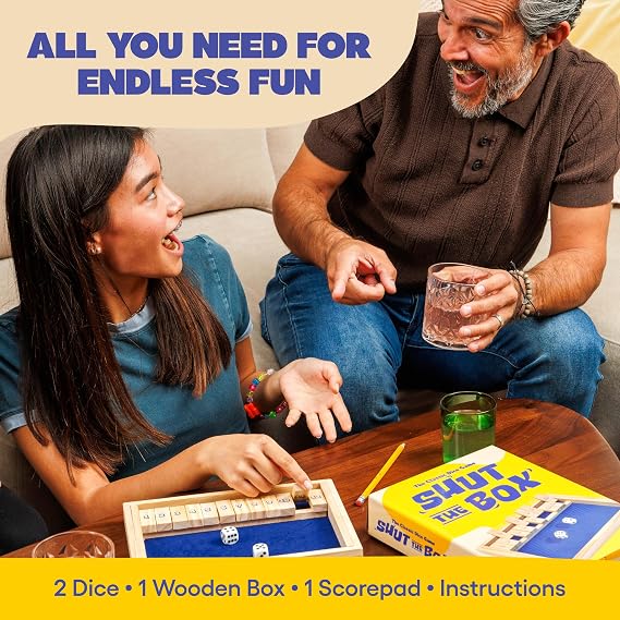 Shut The Box, Classic Tabletop Math Game by Relatable
