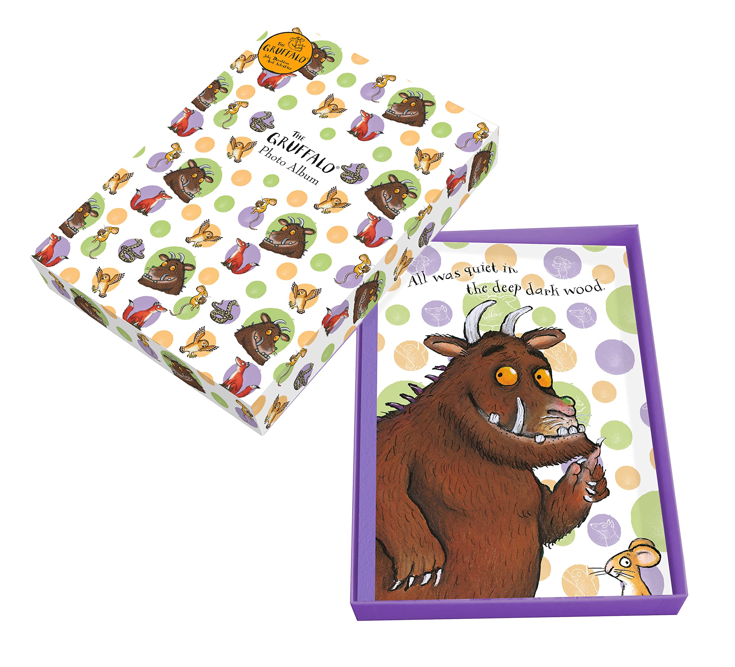 Portrait Photograph Album in Gift Box by Robert Frederick - Gruffalo Design - Holds 100 Photographs