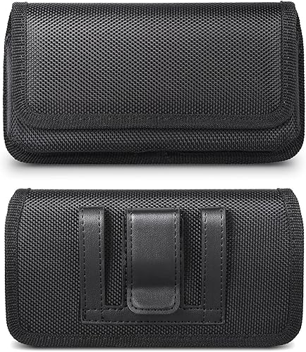 Funda para cinturón compatible con iPhone 13, 12, 11 XR, funda de nailon resistente para teléfono celular con clip para cinturón y bucles, funda de