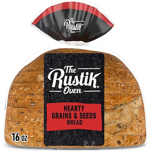 The Rustik Oven Hearty Grains & Seeds Bread, Bread Free From Artificial Colors and Flavors, 16 Oz Loaf