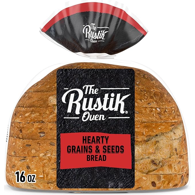 The Rustik Oven Hearty Grains & Seeds Bread, Bread Free From Artificial Colors and Flavors, 16 Oz Loaf