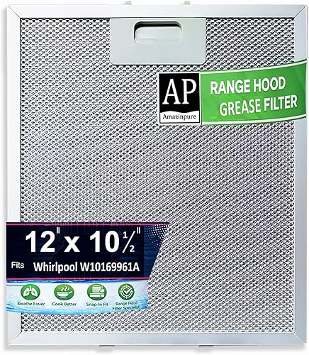 W10169961A - Filtro de grasa de campana de rango independiente de 10.5 x 12 pulgadas (10.512 x 12.008 in) compatible con campana extractora