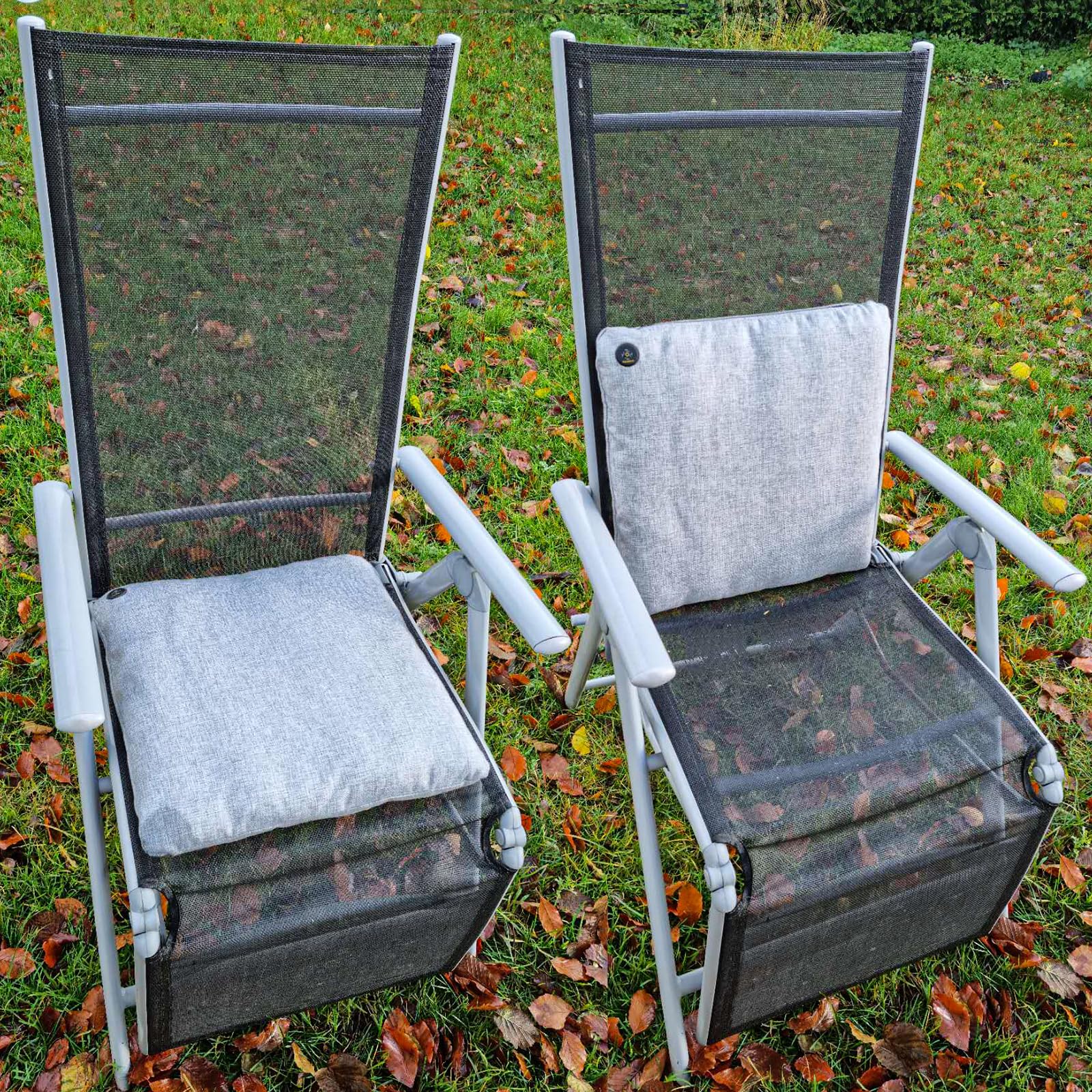 Ferninfrarot Mobiles Beheizbares Sitzkissen 45x45cm USB-Betrieb mit 3-stufiger Temperaturregelung für Zuhause und Outdoor