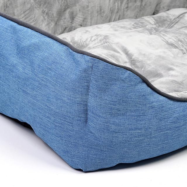 Foto 3 de 7 de SMELL & SMILE Cama Super Cómoda para Perros y Gatos, Alfombra para Mascotas (78 * 55 * 22cm, Azul)