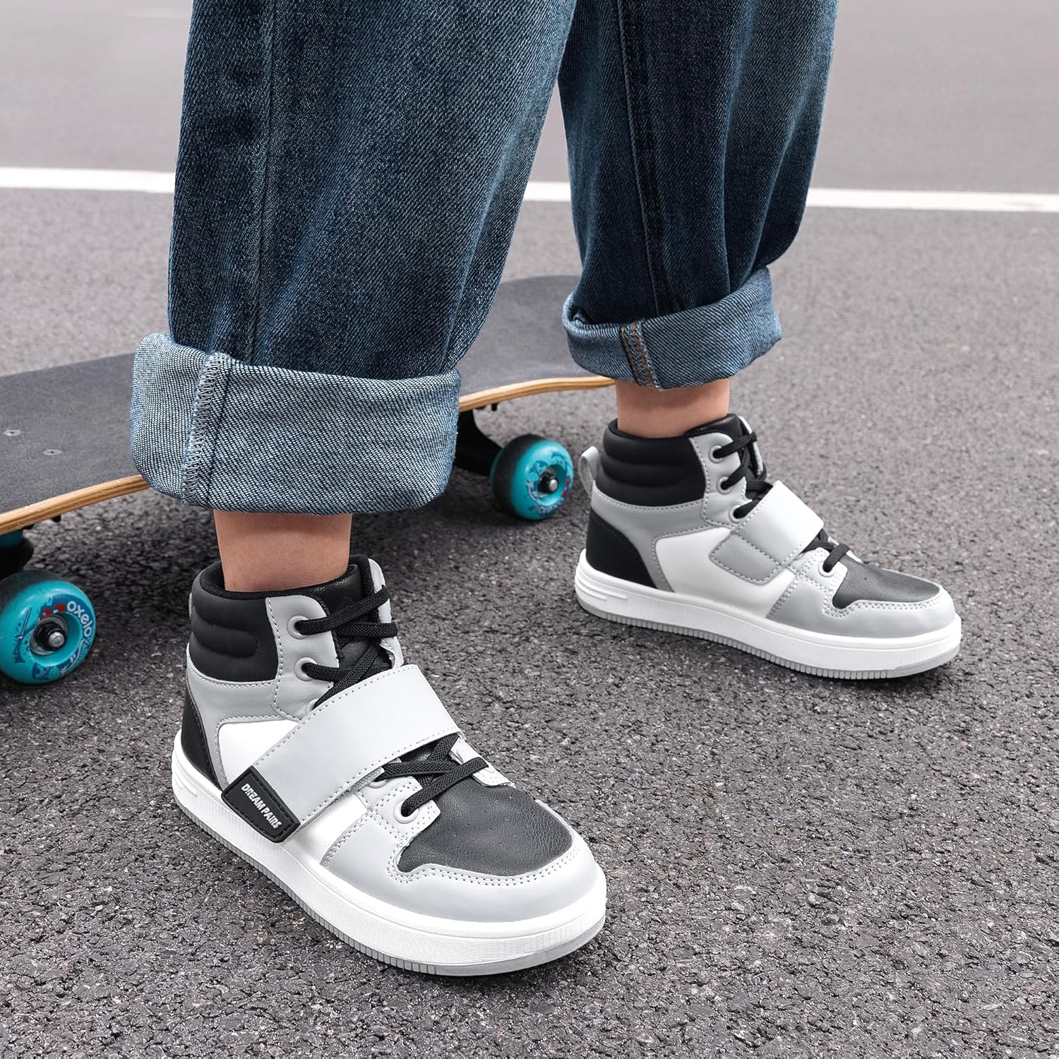 DREAM PAIRS Boys Girls High Top Sneaker LilLegends Skyhigh Basketball Shoes - Image 2