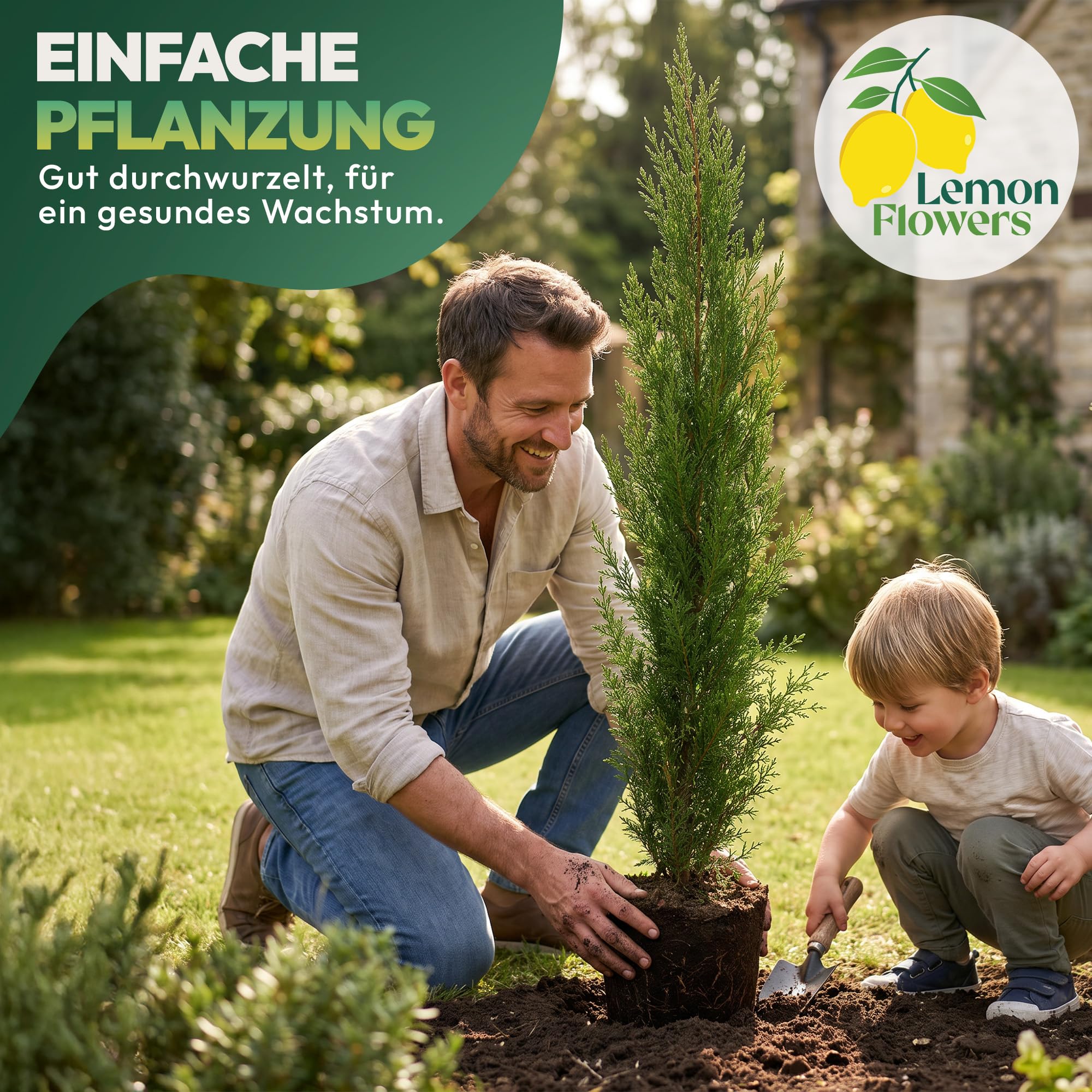 10er Set Cupressus Semper Virens XL 150 cm - Zypresse Winterhart bis -20º - Sichtschutz Pflanzen - Italienische Winterharte Zypresse - Schnellwachsend bis zu 6-8m -