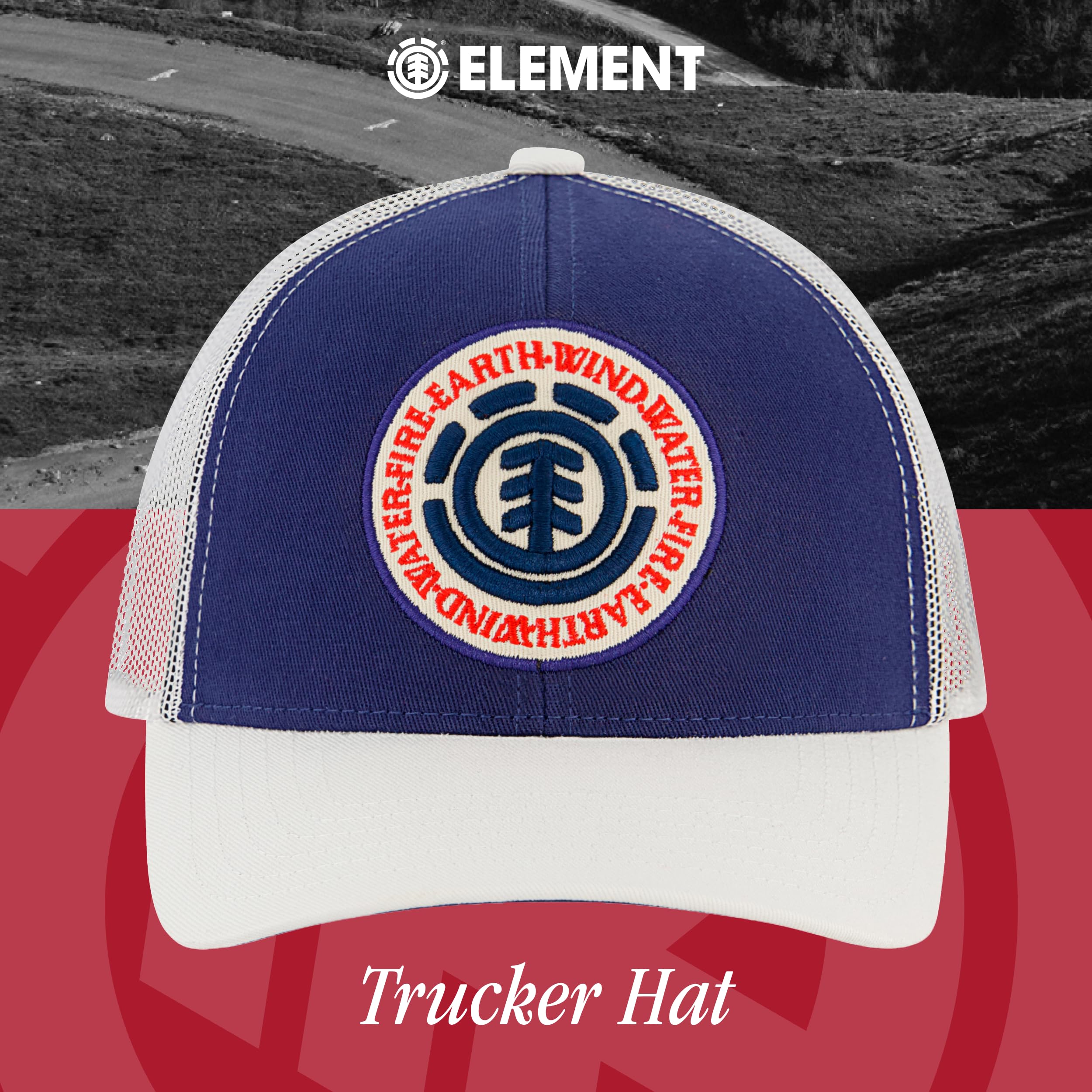 Element Trucker Hat, Adult Baseball Cap with Curved Brim - Gorro/Sombrero Unisex Adulto