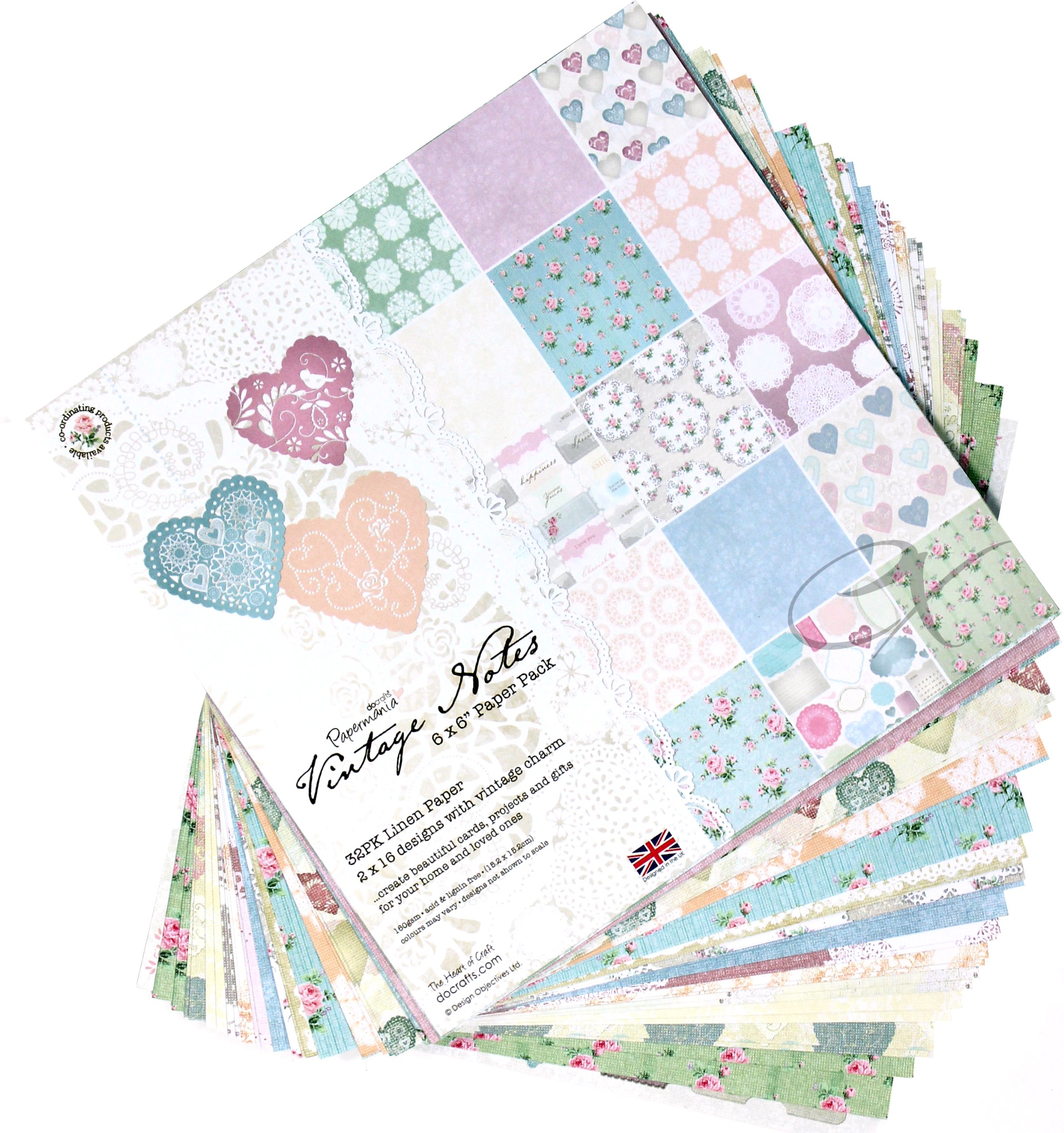 Papel Vintage Notes de 6 x 6 pulgadas con texturas retro elegantes