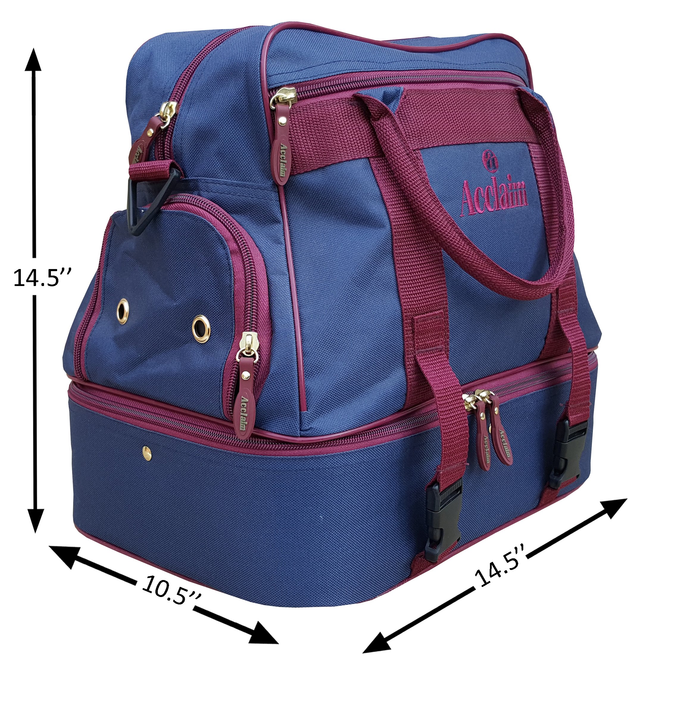 Acclaim Farne Midi - Bolsa de bolos para interior y exterior (nailon, 4 cuencos), color verde, Azul Marino/Borgoña