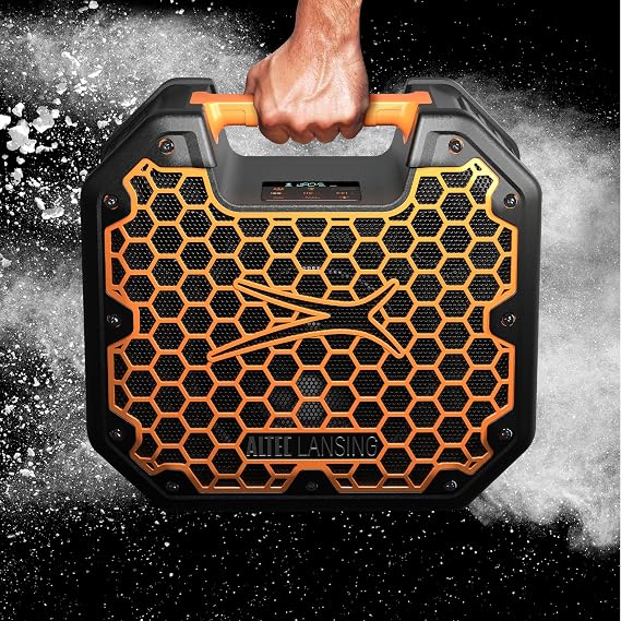 Altec Lansing TOUGHBOXX Bluetooth Speaker, 70W Peak Power, IPX5 Waterproof, 18Hr Playtime, Party Sync 100+ Units, FM Radio, USB-C & Mic In, Ultimate Portable Outdoor Bluetooth Speaker