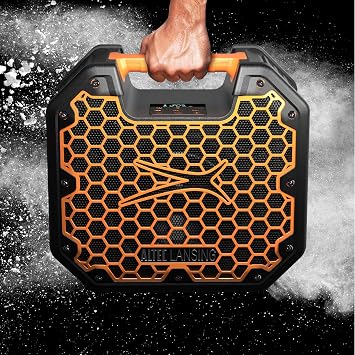 Altec Lansing TOUGHBOXX Bluetooth Speaker, 70W Peak Power, IPX5 Waterproof, 18Hr Playtime, Party Sync 100+ Units, FM Radio, USB-C & Mic In, Ultimate Portable Outdoor Bluetooth Speaker