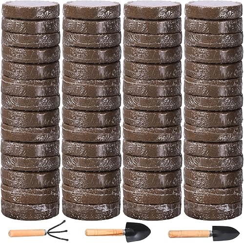 40 paquetes de tierra orgánica para macetas de fibra de coco de 0.787 in y 3 pulgadas para plantar pellets de fibra de coco expandiendo tierra