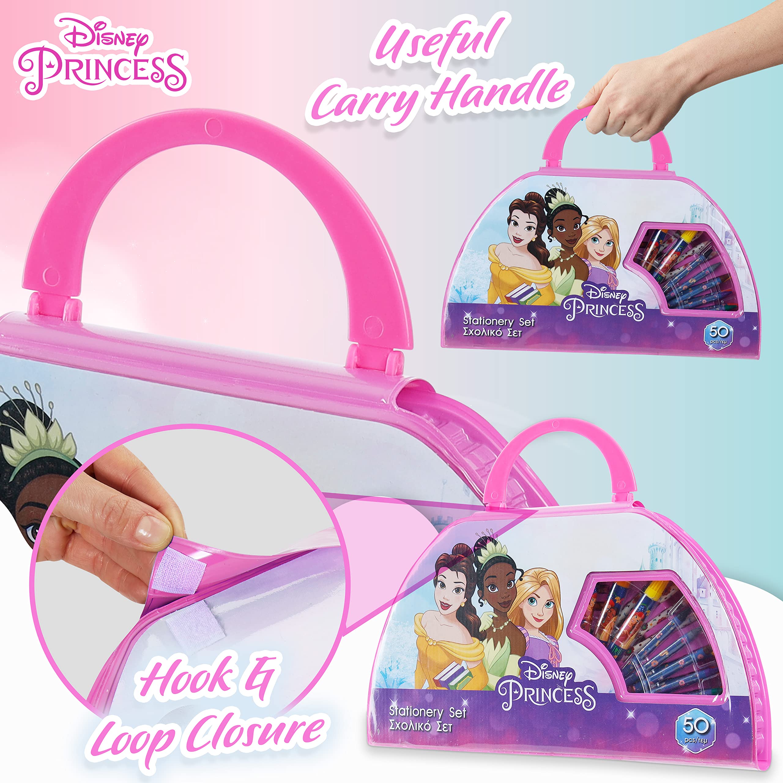 Disney Valigetta Colori da Bambina Principesse Frozen 50 pzs (Rosa Princess)