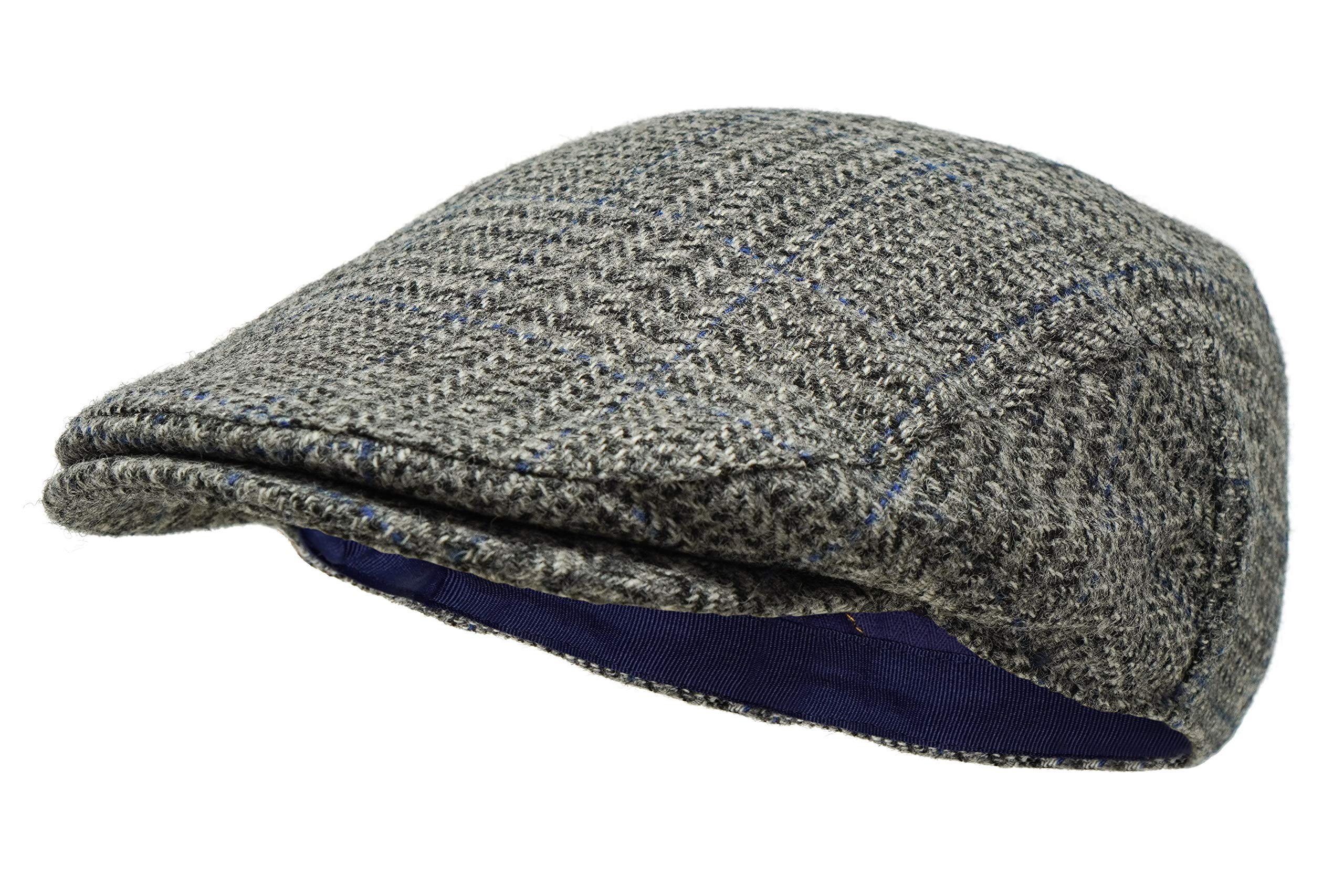 Borges & Scott The Galway – Irish Tweed Flat Cap - Easy Grey - Medium (57-60cm)