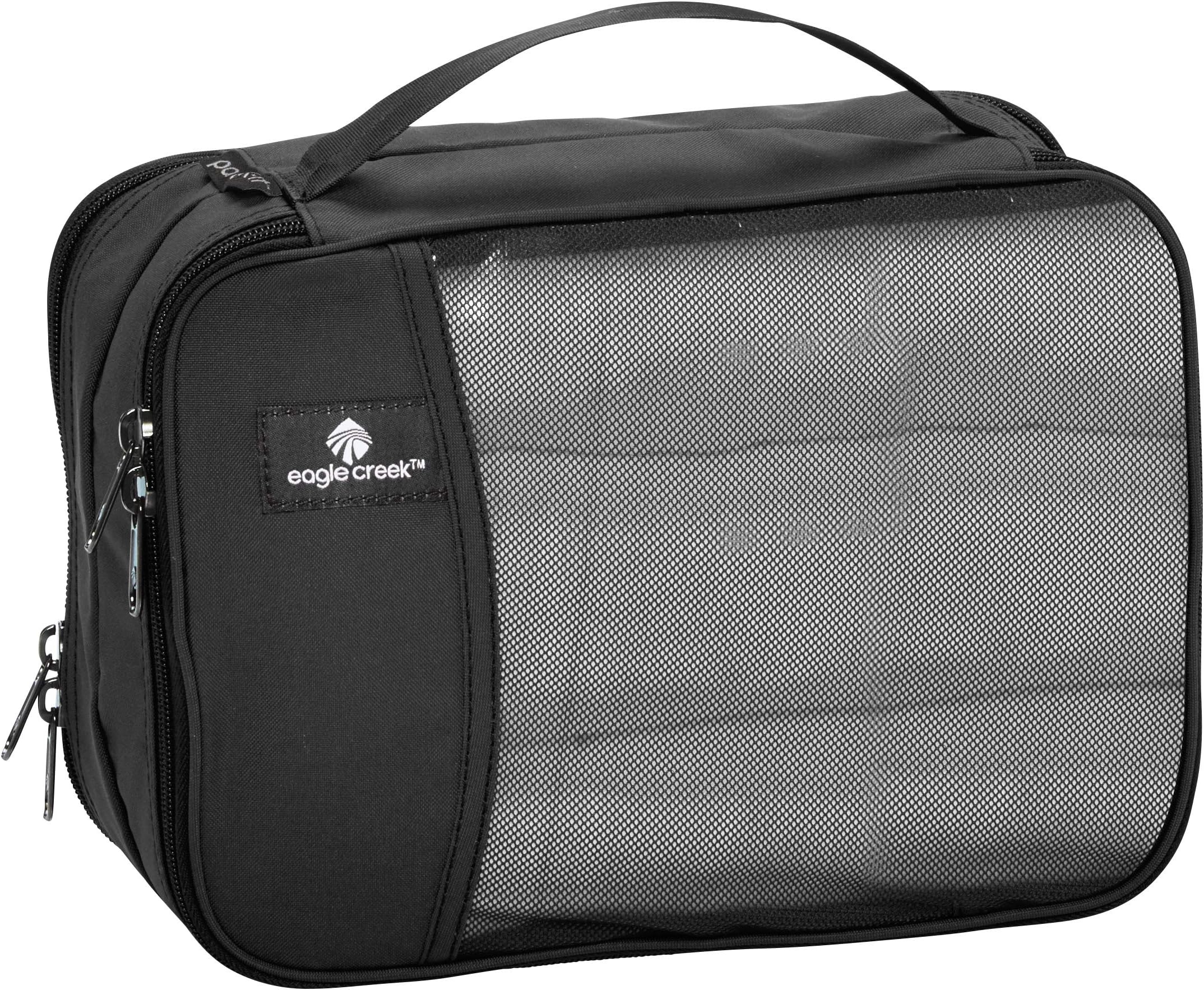 Eagle Creek Pack-It Original Clean/Dirty Packing Cubes for Travel - Durable Lightweight Dual Compartment Suitcase Organizer to Keep Clothes Separate, Black - Small