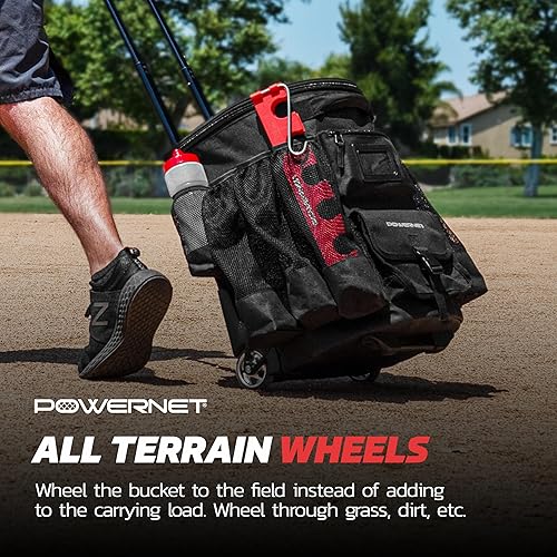 Miniatura 4 de PowerNet Baseball Softball Coaching Bucket Caddy Cover, Multiple Pockets Carry Gameday Essentials, 3 Styles for 6 Gallon Bucket Organization
