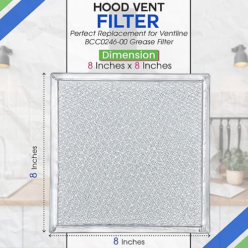 Miniatura 3 de Filtro de ventilación de campana extractora de 8 x 8 pulgadas, repuesto para campana extractora BCC024600, filtro de ventilación de campana de