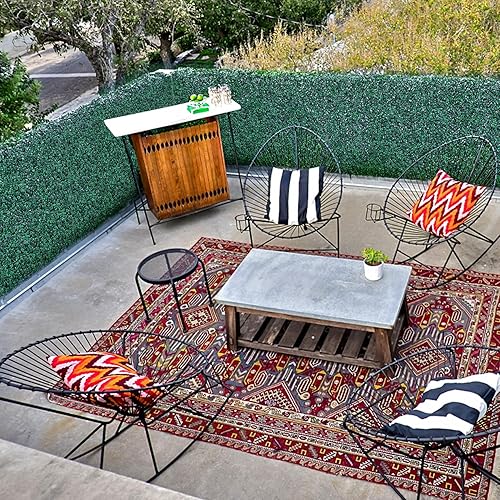 Miniatura 25 de Windscreen4less 6 paneles artificiales de boj de 20 x 20 pulgadas, seto topiario, plantas, hierba, pantalla de privacidad para exteriores, Boj