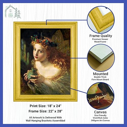 Miniatura 2 de Cabaña perdida Un retrato de un hada 1869 por Sophie Gengembre Anderson Lienzo en marco biselado dorado  Reproducción de pinturas de obras de arte