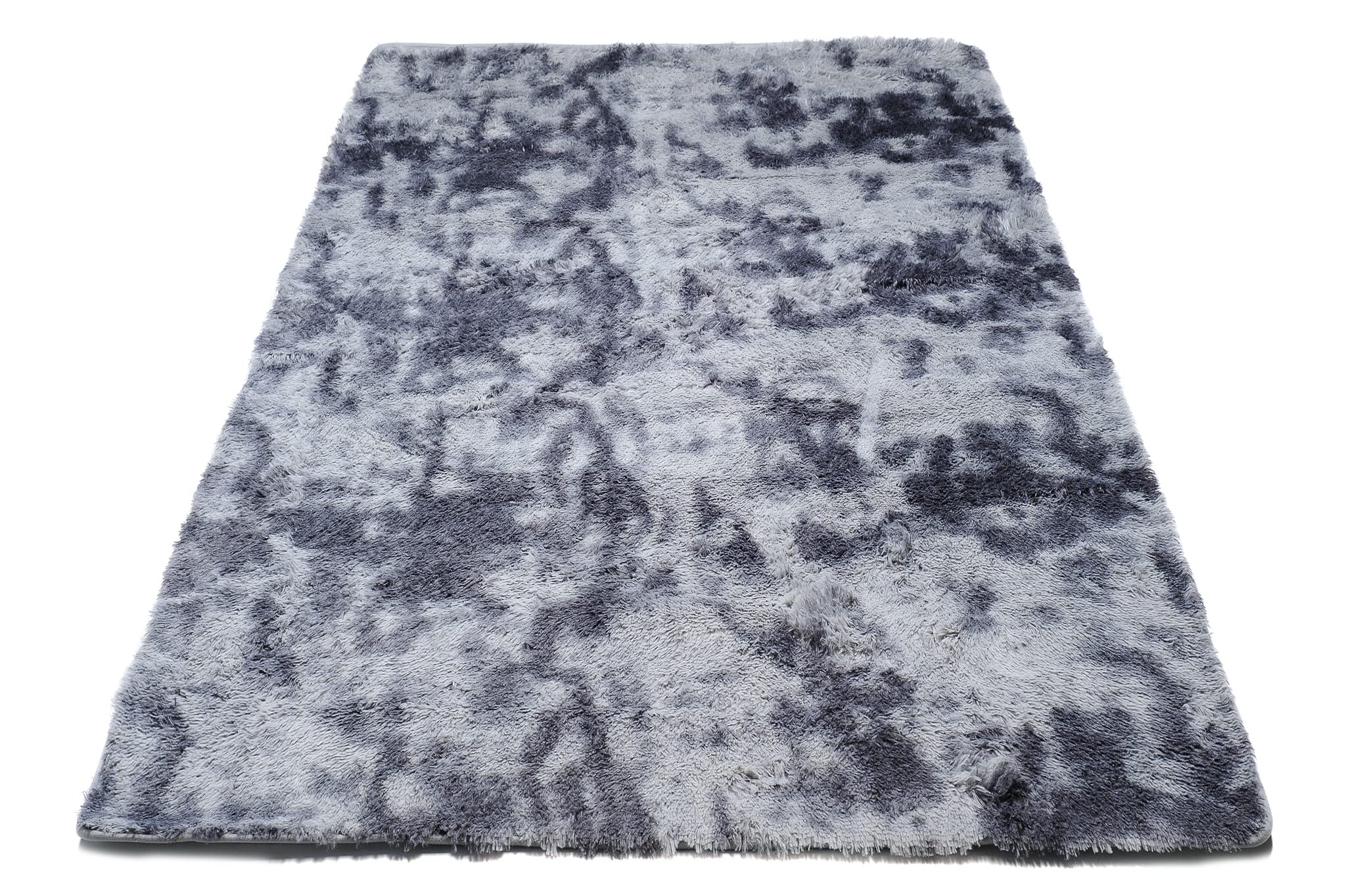 TAPISO Silk Dyed dywan z krótkim włosiem, antypoślizgowy, szary, ciemnoszary, farbowany, nowoczesny, abstrakcyjny, melanżowy, zamalowany, do salonu, sypialni, 120 x 170 cm
