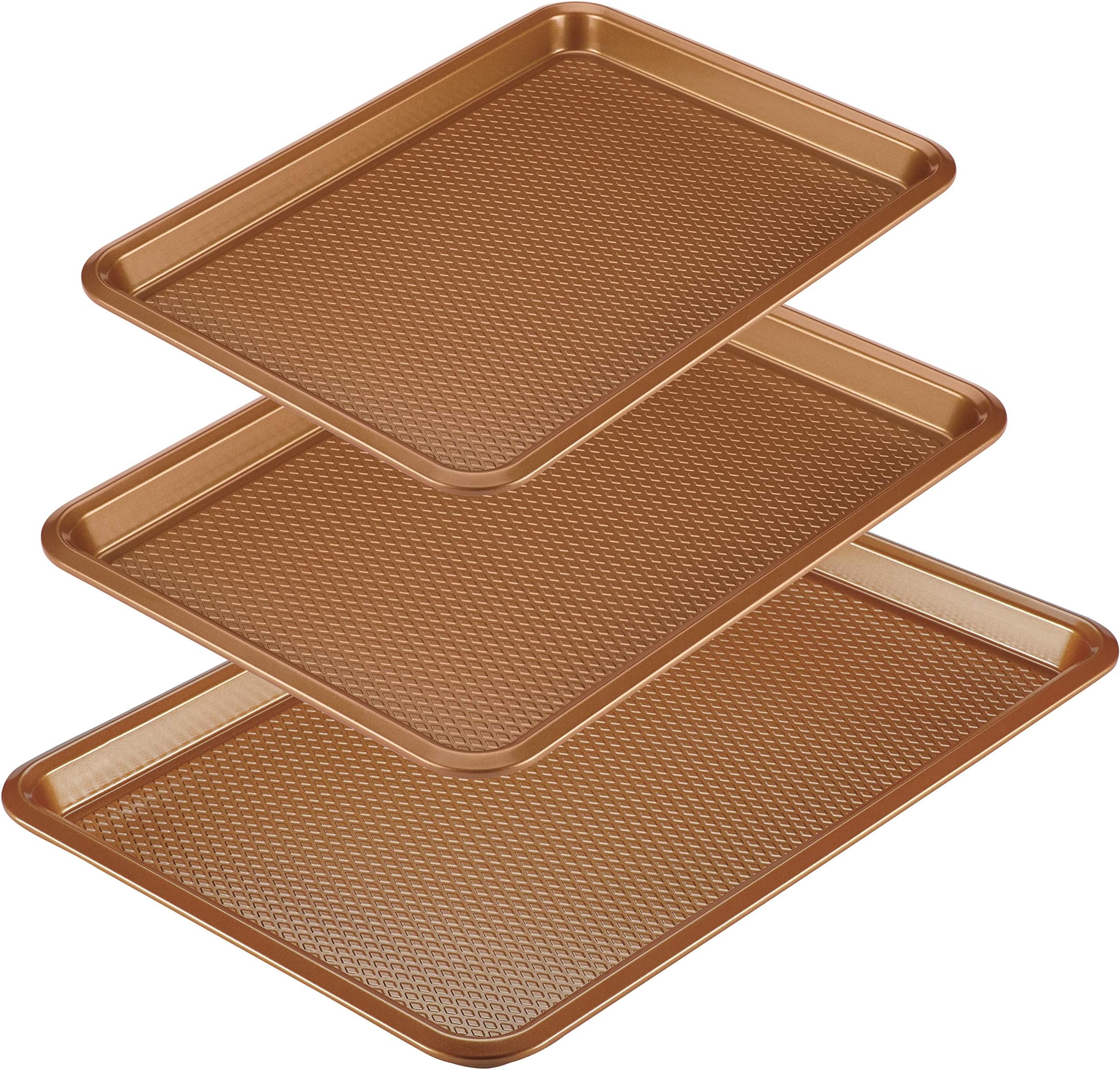 Ayesha Curry Nonstick Bakeware Set/Baking Pans - 3 Piece, Brown