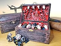 Vista 5 de Power Beast Dungeon Mimic Chest - Caja de almacenamiento de dados con ojo de vidrio, miniaturas y accesorios de Dungeons and Dragons, regalo de D&D