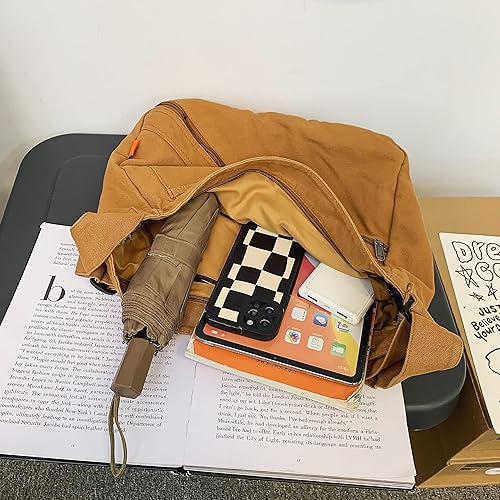 Miniatura 2 de Bolso cruzado de lona para mujer, bolso de hombro casual, bolsa de mano, bolsa de mensajero, bolsa cruzada para la escuela y el trabajo