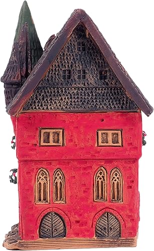 Miniatura 4 de Portavelas en miniatura para casa, histórico ayuntamiento en Fulda, cerámica, blanco, rojo, marrón, negro, mesa, 5.5 x 3 x 4.9 pulgadas