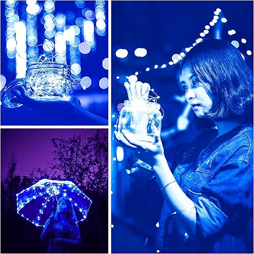 Miniatura 9 de SmilingTown Guirnalda de luces de hadas estrelladas, paquete de 24 unidades, 20 LEDhebra de 7.2 pies, luces de alambre de cobre de luciérnaga, luces