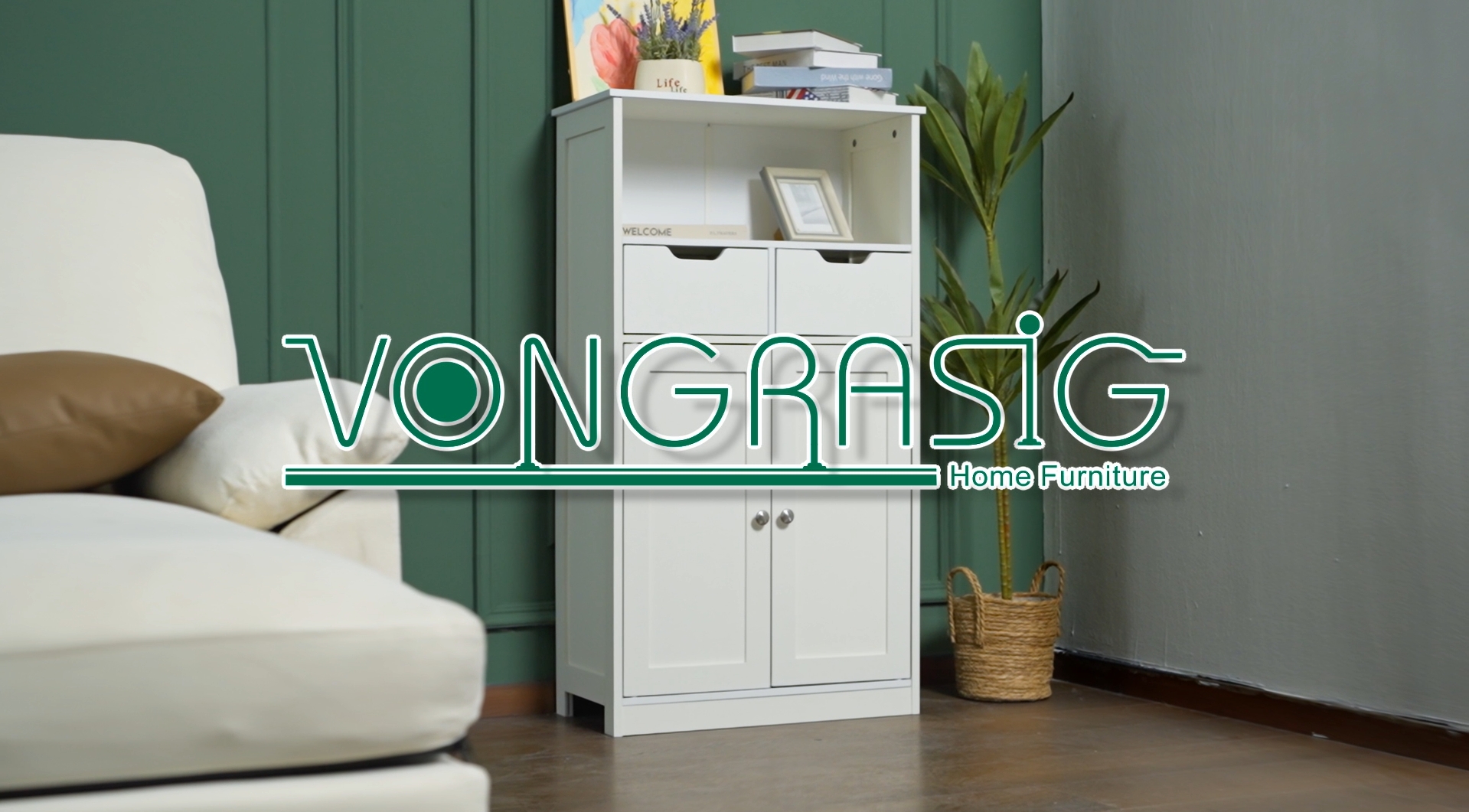 Amazon.com: Vongrasig Bathroom Storage Cabinet, Wooden Floor