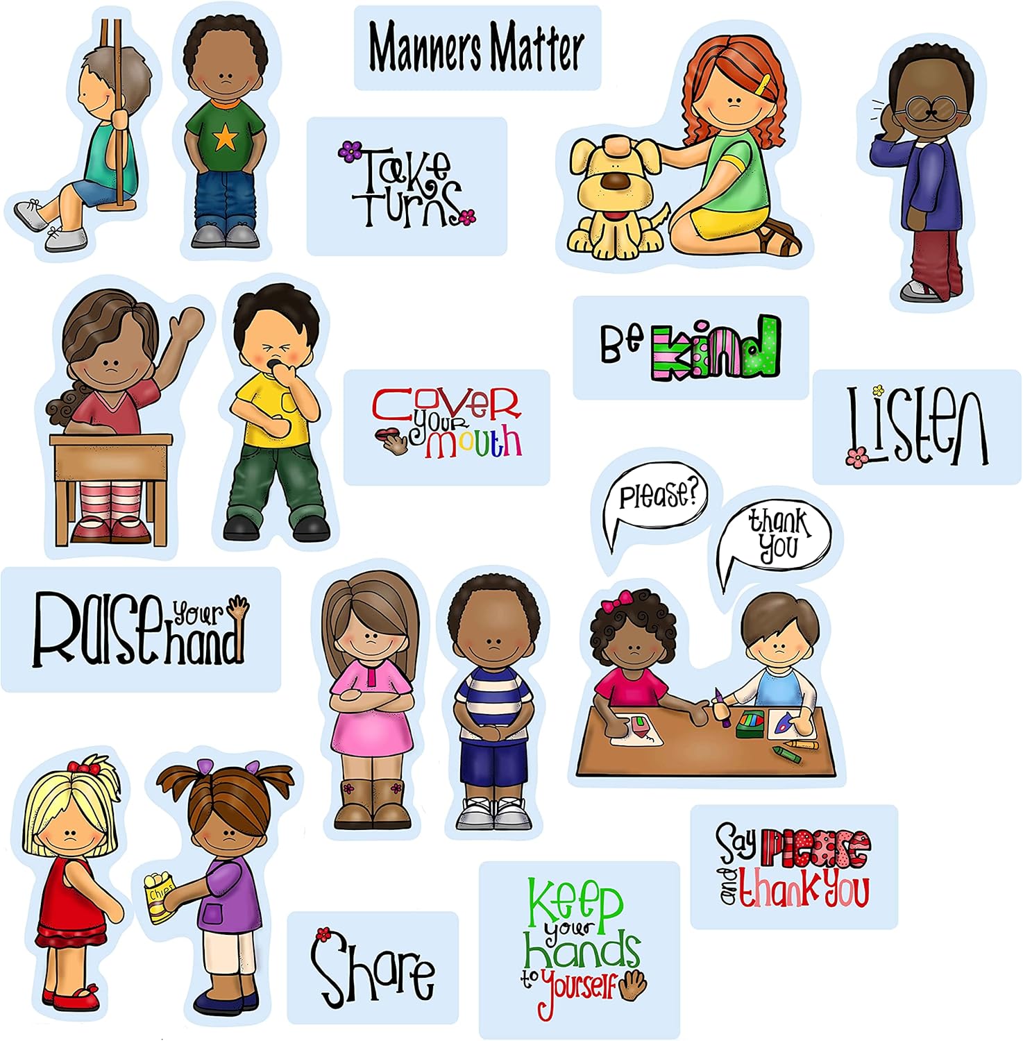 Story Time Felts Manners Matter Precut Felt Figures Flannel Board Learning Plus Activity Pages