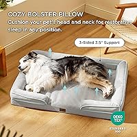 Vista 258 de Bedsure - Cama ortopédica mediana para perros, sofá cama impermeable para perros medianos, espuma de soporte con funda extraíble y lavable, forro