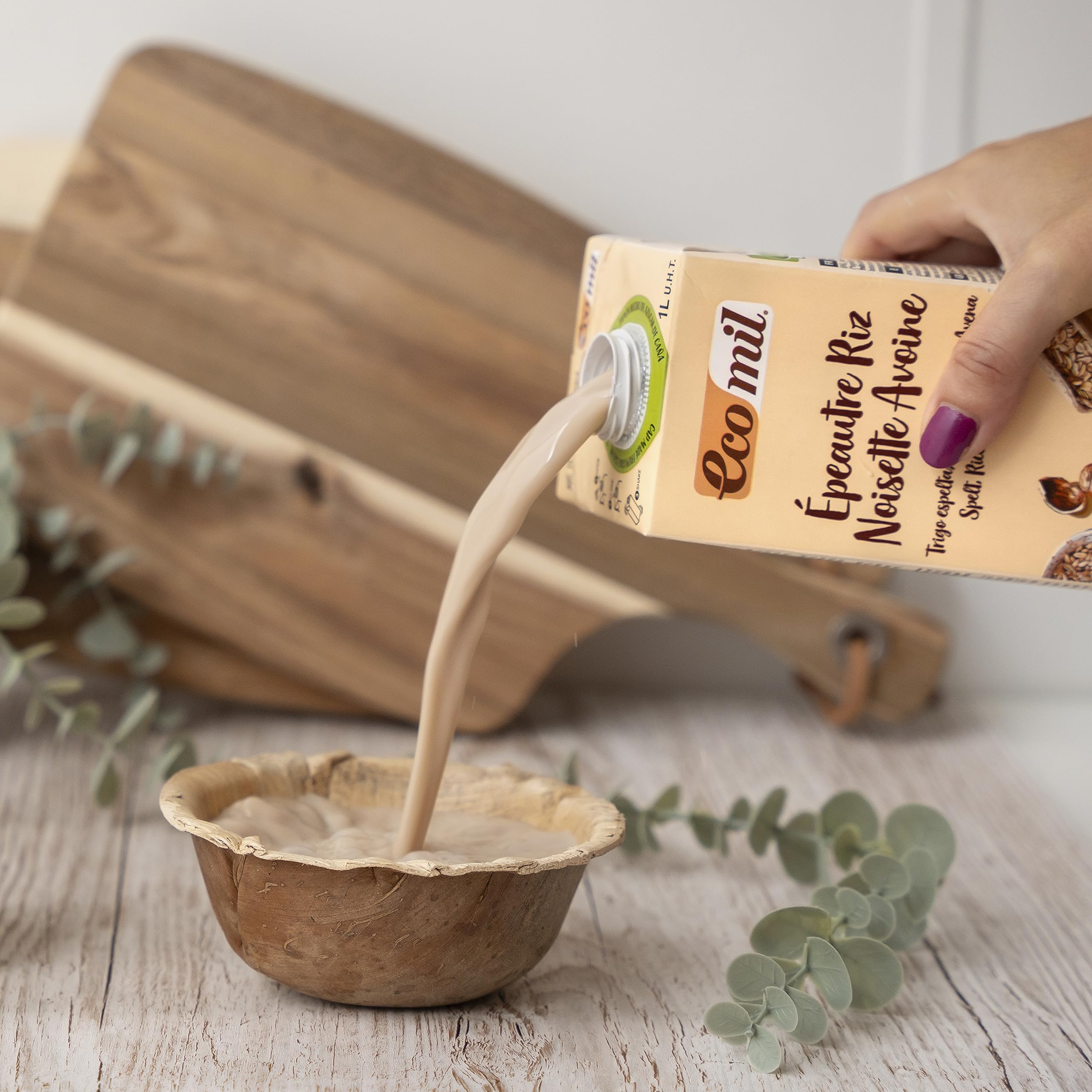 EcoMil Bebida Bio Espelta Avellana Avena Leche Vegetal 1L Pack 6