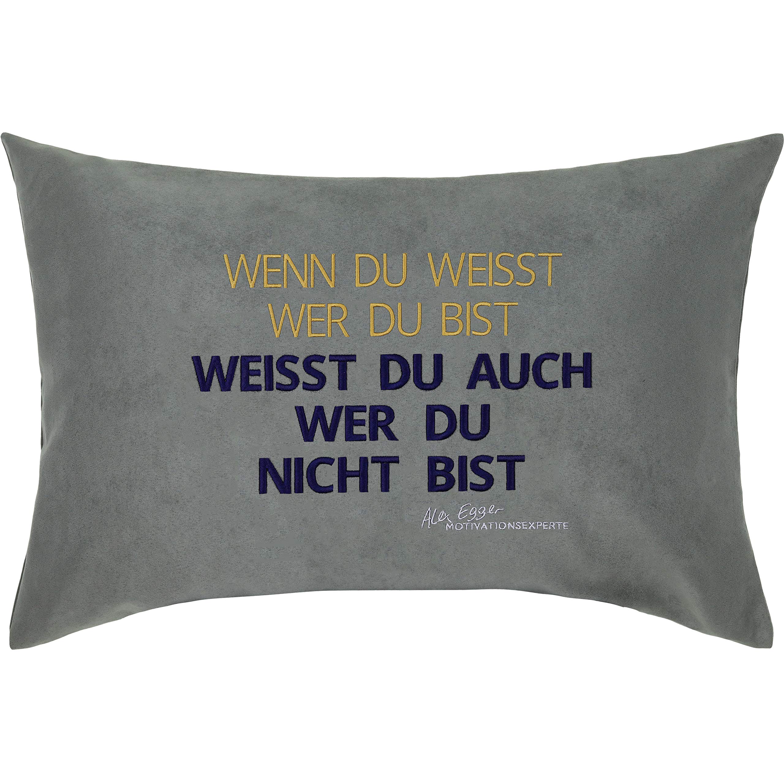Coussin de motivation Alexander Egger fatigue posture solution brodée bureau salon