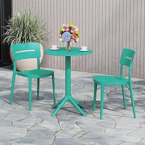 WestinTrends Playa 3-Piece Outdoor Resin Patio Bistro Set with Stackable