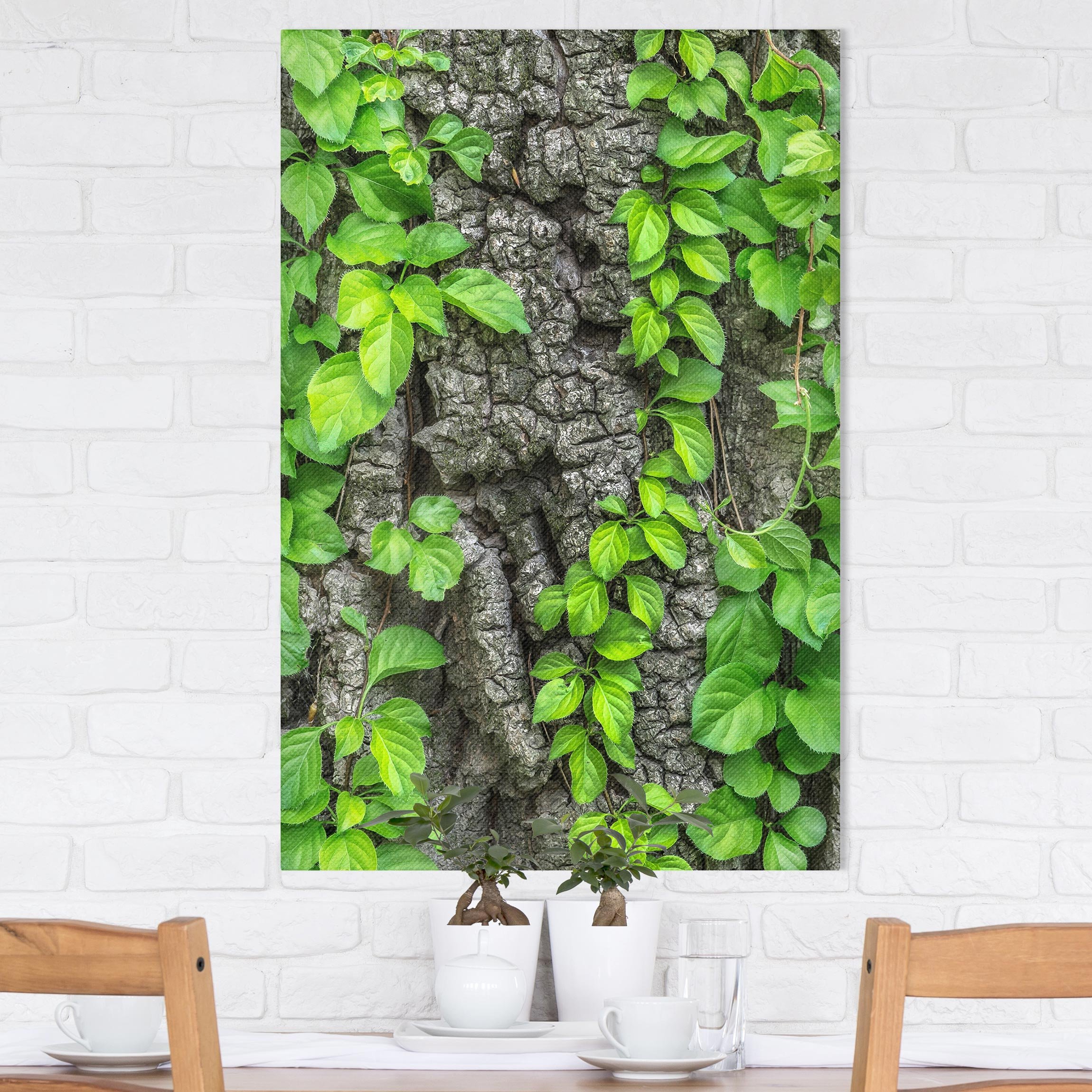 Canvas Art Ivy tree bark, Dimensions: 60cm x 40cm