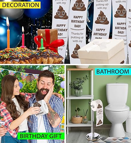 Miniatura 5 de Printed TP Papel higiénico de feliz cumpleaños para papá, regalo de broma de papel higiénico, regalo de feliz cumpleaños, broma de papel higiénico,