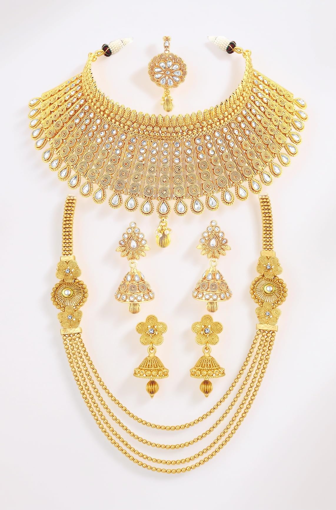 Delicate Gold Plated Combo Necklace Set for Women (CBNS100904)